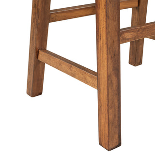 Sunvega 2-Piece Walnut Counter Height Wood Kitchen Dining Stools for Small Spaces