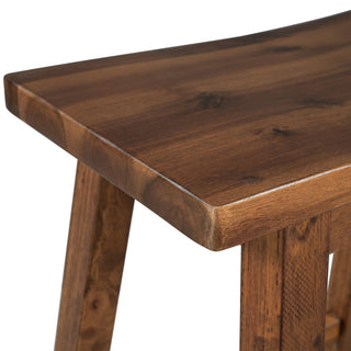 Sunvega 2-Piece Walnut Counter Height Wood Kitchen Dining Stools for Small Spaces