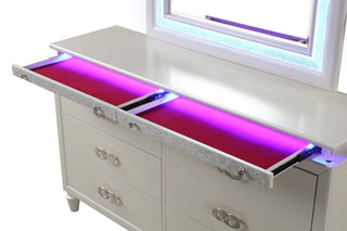 Sunvega Glamorous Alluring Luxurious Dresser with Builtin LED Felt Line Drawers