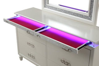 Sunvega Glamorous Alluring Luxurious Dresser with Builtin LED Felt Line Drawers