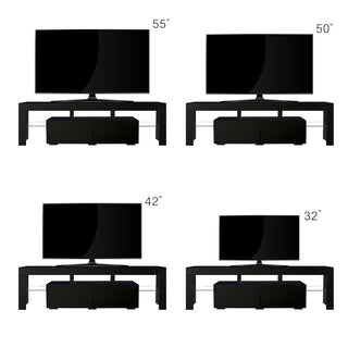Sunvega Wall Mounted Floating 80 Inch TV Stand with LED Lights and Charging Station