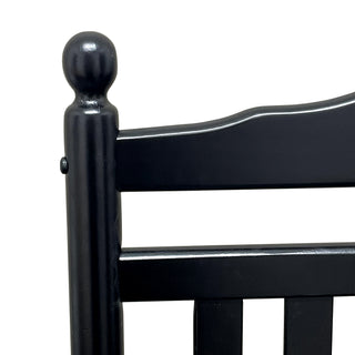 Sunvega Black Painted Populus Wood Porch Rocker Chair with Wide Seat