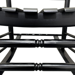 Sunvega Black Painted Populus Wood Porch Rocker Chair with Wide Seat