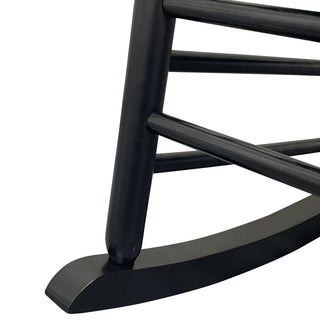 Sunvega Black Painted Populus Wood Porch Rocker Chair with Wide Seat