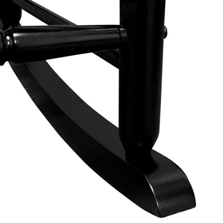 Sunvega Black Painted Populus Wood Porch Rocker Chair with Wide Seat