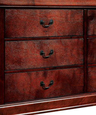 Sunvega Transitional Style Solid Wood Nightstand with Antique Brass Hanging Pulls