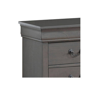 Sunvega Transitional Style Solid Wood Nightstand with Antique Brass Hanging Pulls