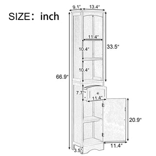 Sunvega Modern Freestanding Bathroom Cabinet with Drawer and Adjustable Shelf