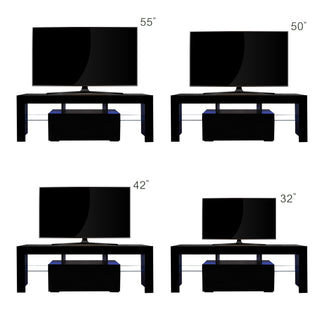 Sunvega Wall Mounted Floating 80 Inch TV Stand with LED Lights and Charging Station