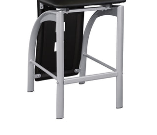 Sunvega Set of 2 Modern Counter Height Chairs with Black Faux Leather Upholstery