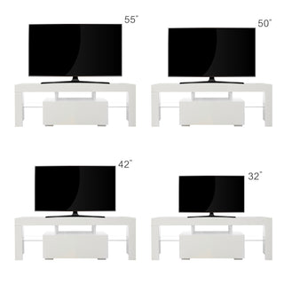 Sunvega Wall Mounted Floating 80 Inch TV Stand with LED Lights and Charging Station