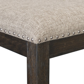 Sunvega Traditional Style Wood Framed Bench with Nailhead Trim and Rustic Brown Finish