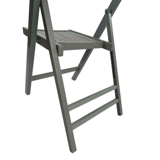 Sunvega Solid Wood Folding Chairs with Slatted Seat and Open Back for Events Set of 4