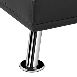 Sunvega Modern Faux Leather Convertible Sofa Bed with Cup Holders and Adjustable Backrest