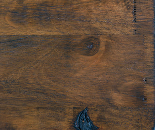 Sunvega Solid Rubberwood Nightstand with Burnished Brown Finish and 2 Dovetail Drawers