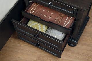 Sunvega Grayish Brown Wooden Dresser with 7 Dovetail Drawers and Antique Pewter Knobs