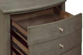Sunvega Gray Finish Birch Veneer 3 Drawer Nightstand with Nickel Hardware