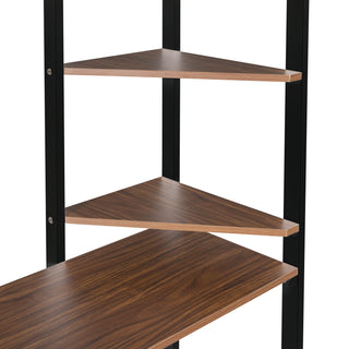 Sunvega Twin Metal Loft Bed with 2 Shelves and Desk for Study and Storage
