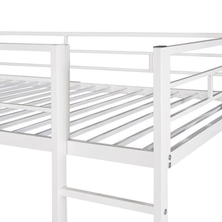 Sunvega Twin Metal Loft Bed with 2 Shelves and Desk for Study and Storage
