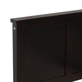 Sunvega Twin Size Platform Bed with Trundle in Espresso Made of Solid Wood