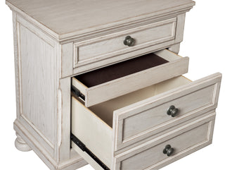 Sunvega Antique Brown Finish Nightstand with Hidden Drawer and Bun Feet