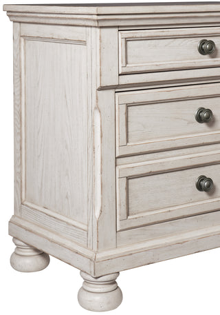 Sunvega Antique Brown Finish Nightstand with Hidden Drawer and Bun Feet