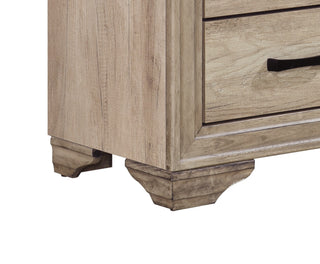 Sunvega Natural Finish Melamine Laminate Nightstand with 2 Dovetail Drawers