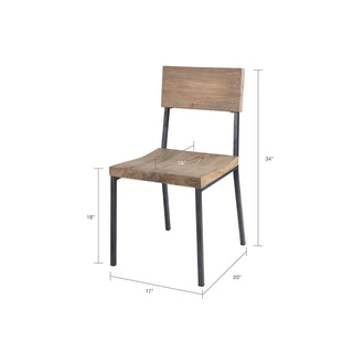 Sunvega Reclaimed Gray Wood Finish Dining Chairs with Silver Nail Head Detailing