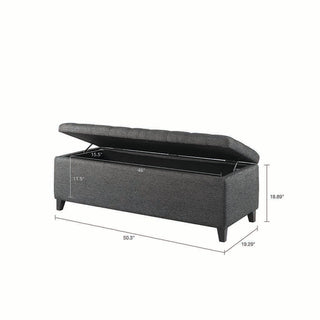 Sunvega Upholstered Tufted Storage Bench with Soft Close Lid and Interior Space
