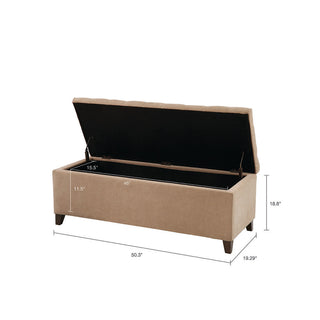 Sunvega Upholstered Tufted Storage Bench with Soft Close Lid and Interior Space