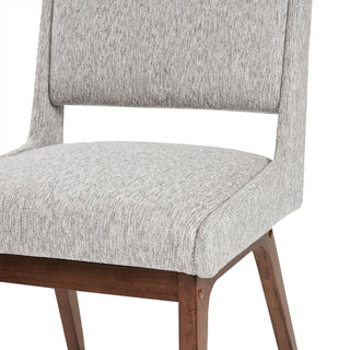 Sunvega Rubber Solid Pecan Wood Finish Dining Side Chair with 4.75" Thick Cushion