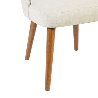 Sunvega Nola Textured Tan Upholstered Dining Chairs with Dark Brown Wood Legs Set of 2