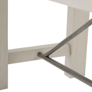 Sunvega Country-Inspired Solid Wood Dining Table with Metal Stretchers Seats 6
