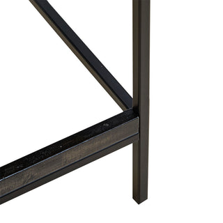 Sunvega Black Metal and Wood Finish Counter Stool with 300 lbs Capacity