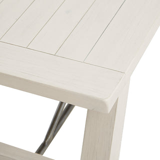 Sunvega Country-Inspired Solid Wood Dining Table with Metal Stretchers Seats 6