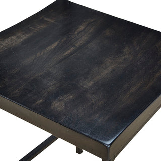 Sunvega Black Metal and Wood Finish Counter Stool with 300 lbs Capacity
