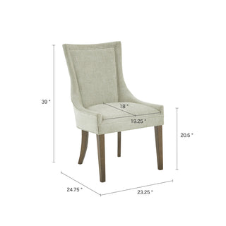 Sunvega Set of 2 Chenille Upholstered Dining Chairs with 300 lbs Capacity