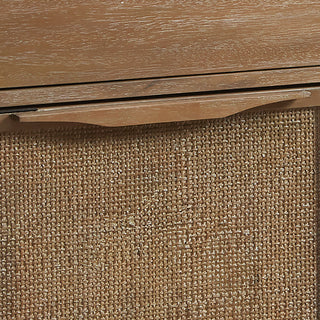 Sunvega Solid Wood Accent Chest with Cane Webbing and Large Drawer