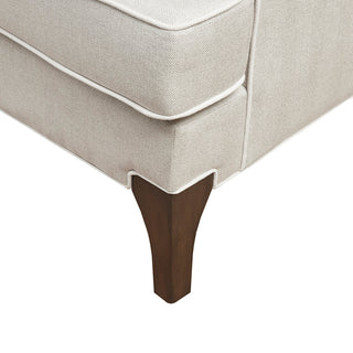 Sunvega Upholstered Arm Chair with Welting and Removable Cushions on Solid Wood Legs