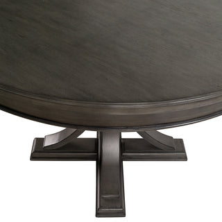 Sunvega Antique Cream Round Dining Table with Solid Wood Veneer Top