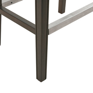 Sunvega Antique Bronze Nail Head Detailing Saddle Counter Stool with Birch Legs