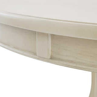 Sunvega Antique Cream Round Dining Table with Solid Wood Veneer Top