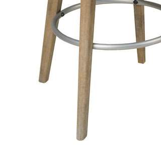 Sunvega Swivel Counter Stool with Medium High Back and Metal Ring Footrest