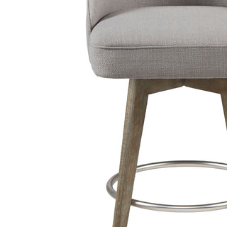Sunvega Swivel Counter Stool with Medium High Back and Metal Ring Footrest