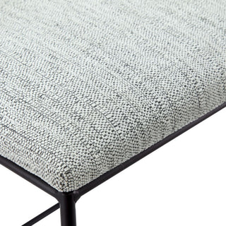 Sunvega Black Matte Metal Frame Faux Linen Upholstered Counter Stool