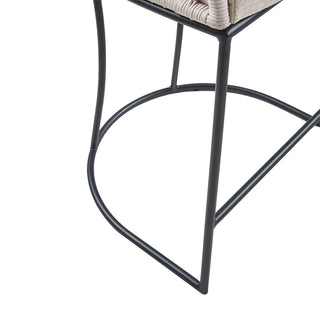 Sunvega Woven Rope Back Upholstered Cushioned Counter Stool with Iron Base