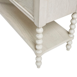 Sunvega Antique Cream Nightstand with Turned Legs and Natural Whitewash Look