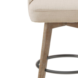 Sunvega Swivel Counter Stool with Medium High Back and Metal Ring Footrest