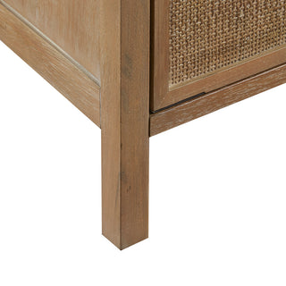 Sunvega Solid Wood Accent Chest with Cane Webbing and Large Drawer