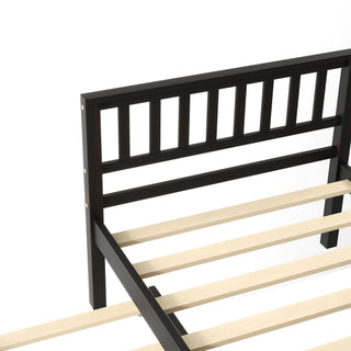 Sunvega Twin Bed Frame with Trundle and Headboard for Small Bedroom Space Saving